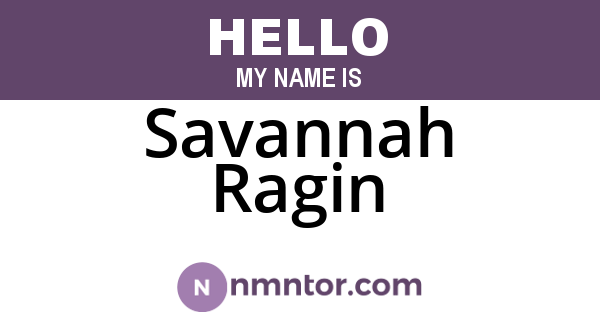 Savannah Ragin