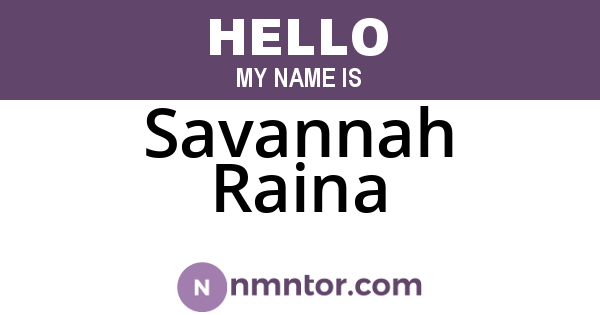 Savannah Raina