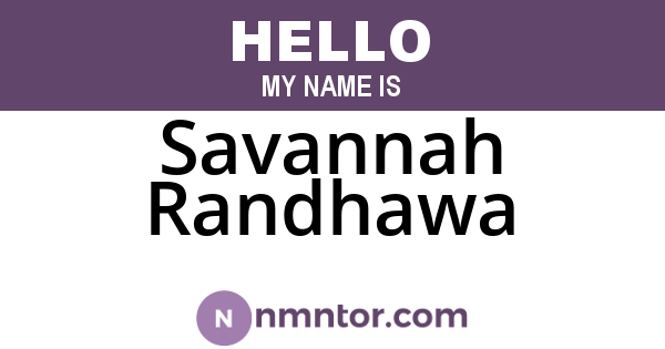 Savannah Randhawa