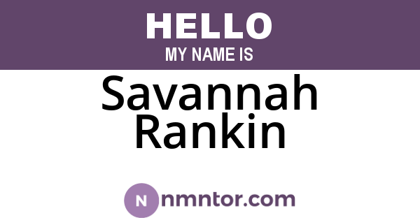 Savannah Rankin