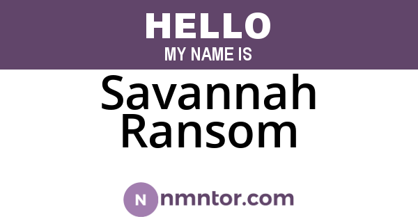 Savannah Ransom