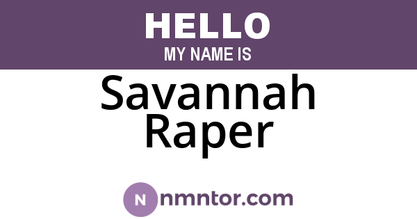 Savannah Raper