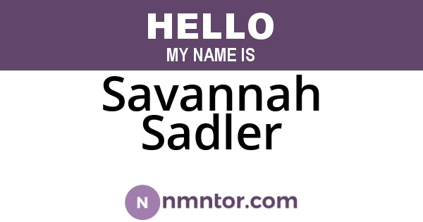 Savannah Sadler