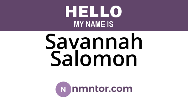 Savannah Salomon