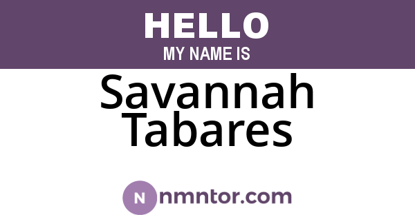 Savannah Tabares
