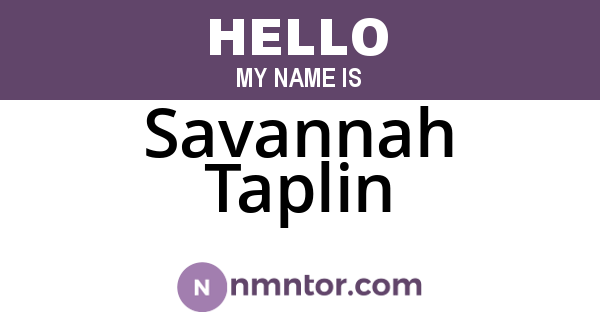 Savannah Taplin