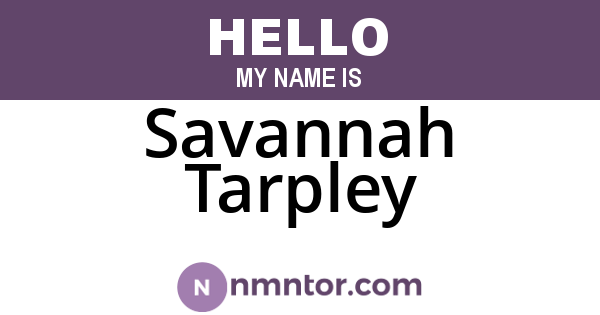 Savannah Tarpley