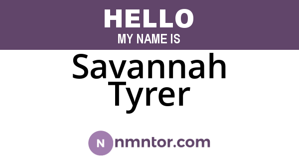 Savannah Tyrer