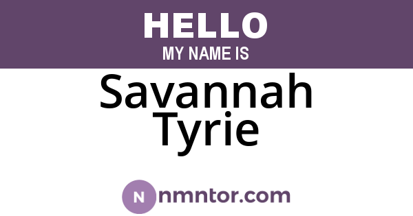Savannah Tyrie