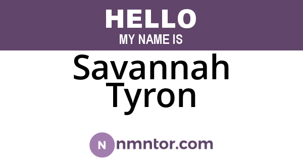 Savannah Tyron