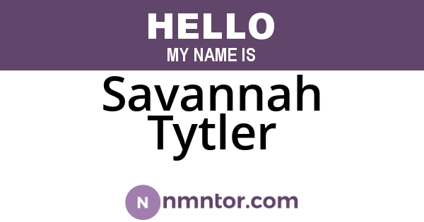 Savannah Tytler