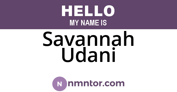 Savannah Udani