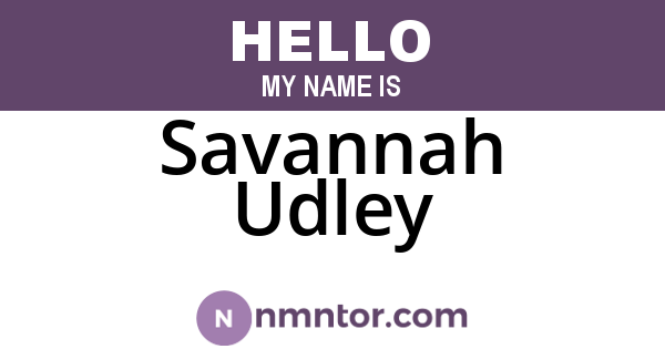 Savannah Udley