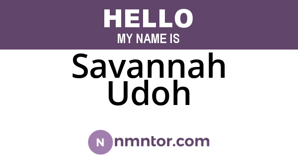 Savannah Udoh