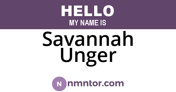 Savannah Unger