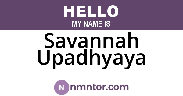Savannah Upadhyaya