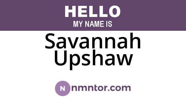 Savannah Upshaw