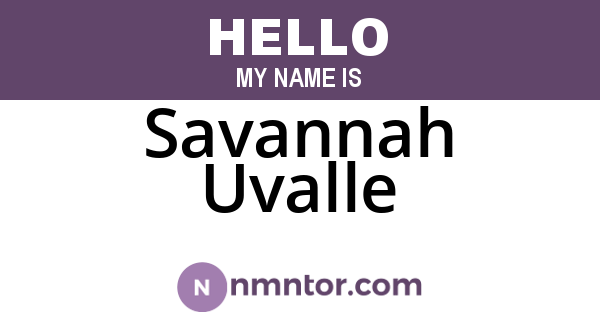 Savannah Uvalle