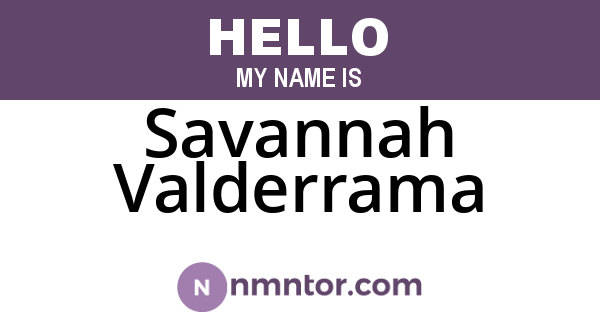 Savannah Valderrama