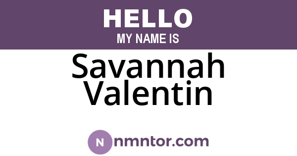Savannah Valentin