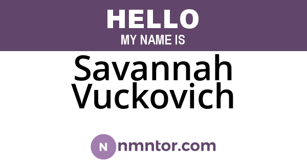 Savannah Vuckovich