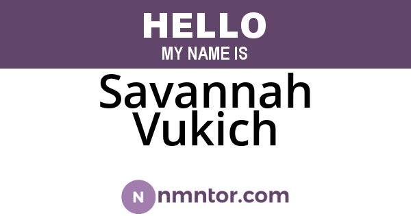 Savannah Vukich