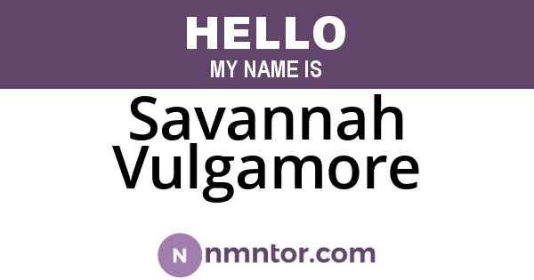 Savannah Vulgamore