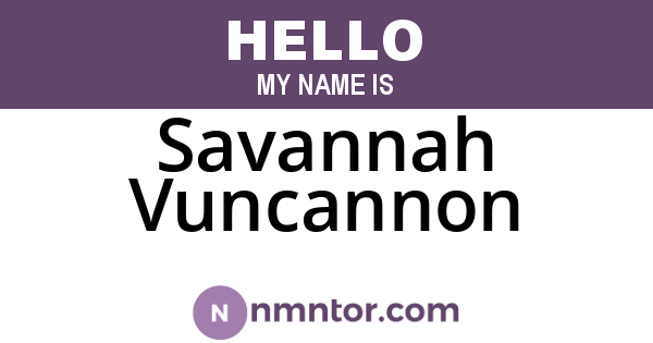 Savannah Vuncannon