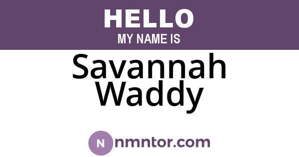 Savannah Waddy