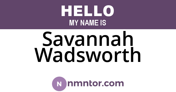 Savannah Wadsworth