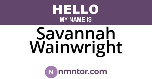 Savannah Wainwright
