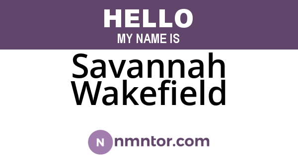Savannah Wakefield