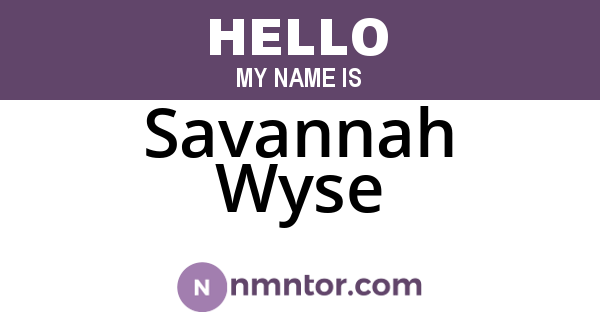 Savannah Wyse