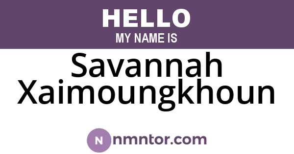 Savannah Xaimoungkhoun