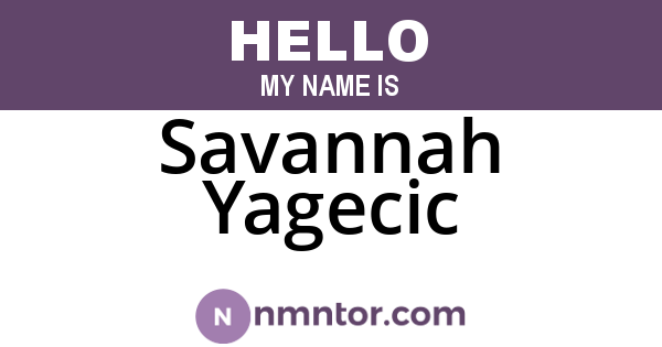 Savannah Yagecic