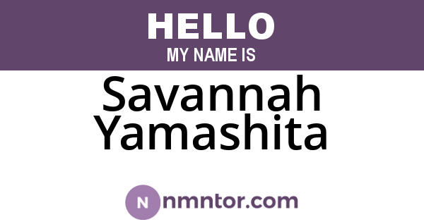 Savannah Yamashita