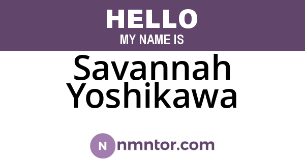Savannah Yoshikawa