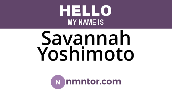 Savannah Yoshimoto