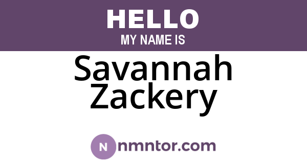 Savannah Zackery