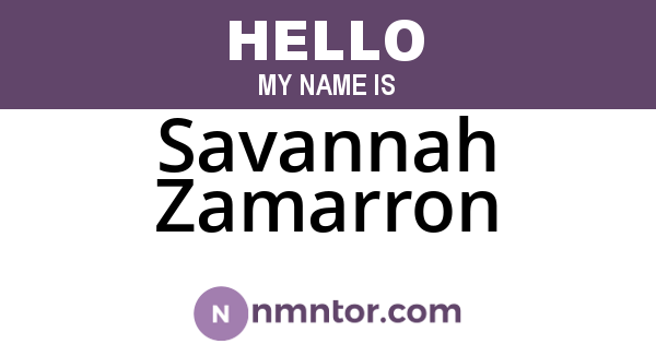 Savannah Zamarron