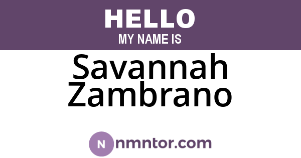Savannah Zambrano