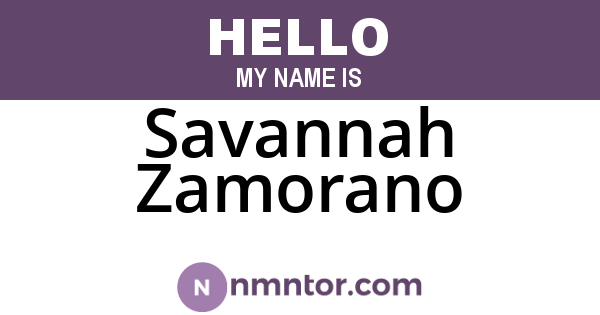 Savannah Zamorano