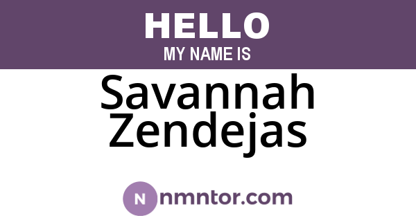 Savannah Zendejas