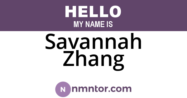 Savannah Zhang