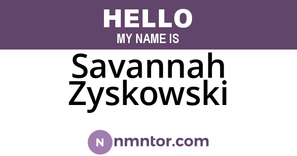 Savannah Zyskowski