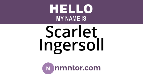 Scarlet Ingersoll
