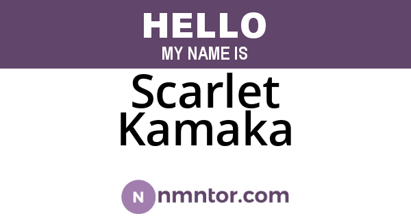 Scarlet Kamaka