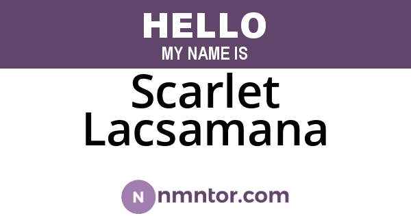 Scarlet Lacsamana