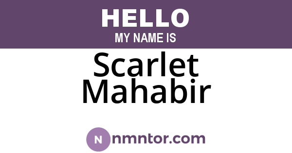 Scarlet Mahabir