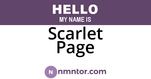 Scarlet Page